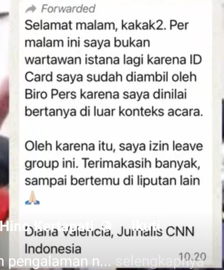 Pernyataan Reporter CNN Setelah Id Pers di Cabut Oleh Istana RI