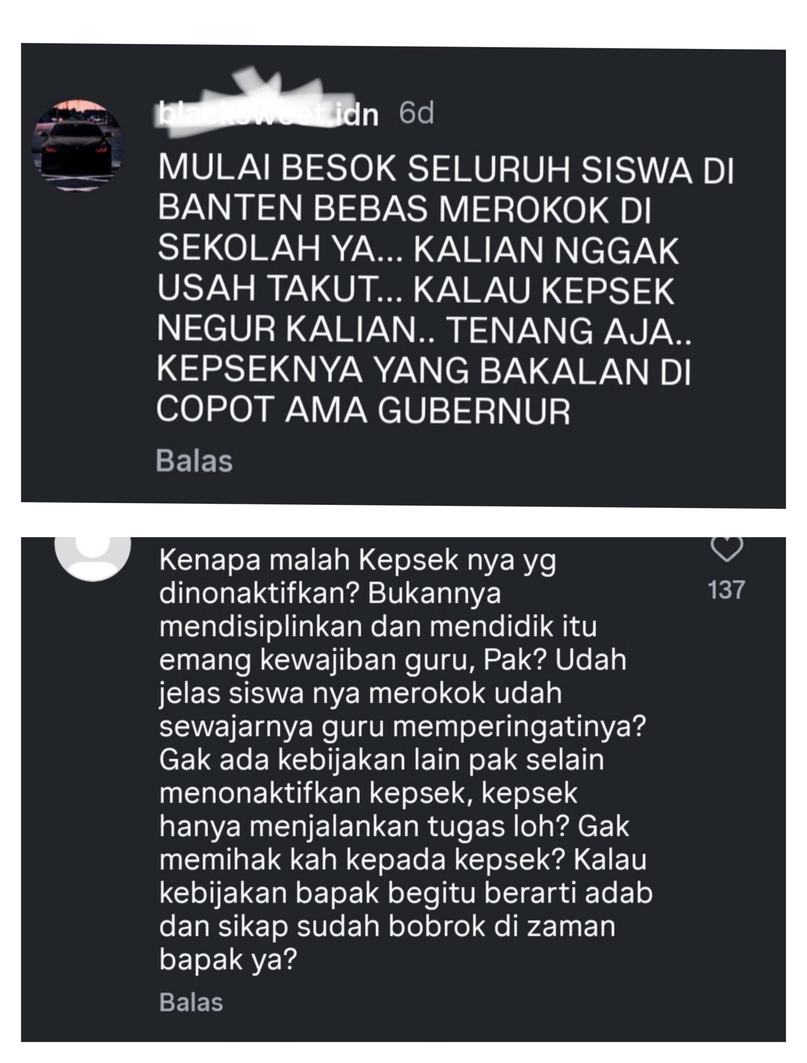 Akun Instagram Gubernur Banten Diserbu Netizen