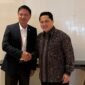 Menteri Pemuda dan Olahraga (Menpora) RI Erick Thohir bertemu dengan Philippine Sports Commission (PSC) Chairman atau Ketua Komisi Olahraga Filipina Patrick Gregorio di Jakarta, Minggu (19/10). Pertemuan ini dalam rangka menjajaki kolaborasi lebih dalam antara kedua negara Asia Tenggara tersebut.(foto:istimewa)