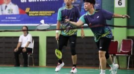 Kontingen Kementerian Pemuda dan Olahraga (Kemenpora) berhasil keluar sebagai juara umum setelah mengantongi total mengantongi total 7 medali yang terdiri dari 3 emas, 3 perak, dan 1 perunggu di cabang olahraga bulutangkis dalam ajang Pekan Olahraga Nasional (Pornas) Korpri XVII Tahun 2025 di Palembang, Sumatera Selatan. (foto:raiky/kemenpora.go.id)