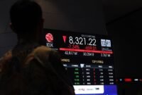 Layar pergerakan harga saham (IHSG) di Bursa Efek Indonesia (BEI) Rabu, (28/1/2026). (Foto: Bloombergtechnoz)