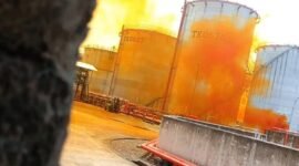 kebocoran gas terjadi di area PT Vopak Terminal Merak, Kota Cilegon