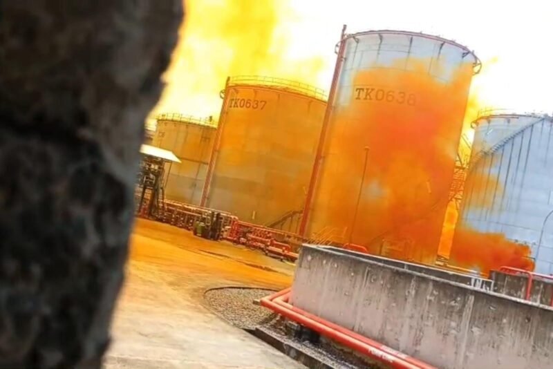 kebocoran gas terjadi di area PT Vopak Terminal Merak, Kota Cilegon