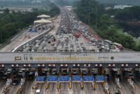 Pantauan Udara Gerbang Tol Cikampek Utama (Sumber: Antara).