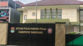 Kantor Satpol PP Kabupaten Tangerang, Tampak dari depan. (Foto: Istimewa).