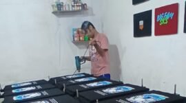 Proses pengeringan di, DTG-Shirt Sablon.