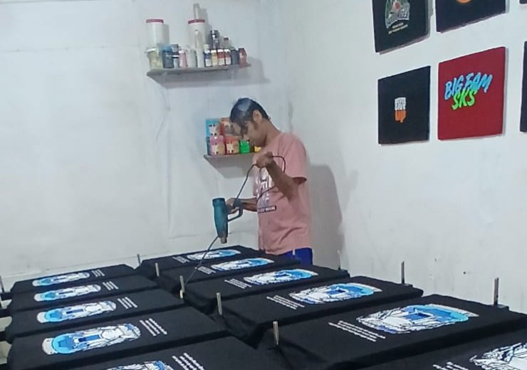 Proses pengeringan di, DTG-Shirt Sablon.
