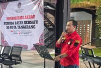 Plt Ketua DPC PBB Kota Tangerang, Darman Manulang, Saat Sambutan (Doc. Ist/PB)