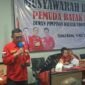 Todo Nainggolan, dalam Orasi kemenangannya di gedung DPD KNPI Kota Tangerang. (Doc. Ist/PB)
