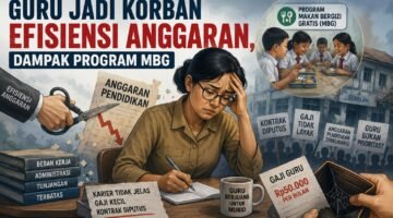 Guru Jadi Korban Efisiensi Anggaran Dampak Program MBG (Foto/Akal Imitasi).