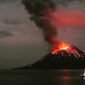 Anak Gunung Krakatau erupsi lontarkan lava pijar. (dok. twitter @Sutopo_PN)