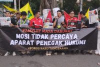 Poros Baru Tangerang bacakan Pernyataan Sikap lantangkan mosi tidak percaya terhadap APH (foto/istimewa)