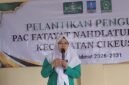Ketua Fatayat NU banten, Menawati. Memberikan sambutan pada acara konferancab (foto.Ist/PB)