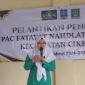 Ketua Fatayat NU banten, Menawati. Memberikan sambutan pada acara konferancab (foto.Ist/PB)