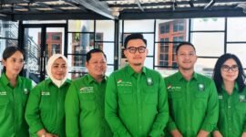 Hafidz Firdaus ketua DPC PKB Kota Tangerang, Didampingi pengurus saat di wawancara usai agenda Rakor dan Konsolidasi partai (Doc. Ist/PB)
