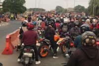 Terjadi kemacetan di ruas jalan dampak gelaran Tangerang 10K 2026 (foto/@captainakasia)