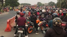 Terjadi kemacetan di ruas jalan dampak gelaran Tangerang 10K 2026 (foto/@captainakasia)
