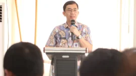 Camat benda Saipul Ulum, Saat memberikan sambutan pada pertemuan 3 kecamatan (Doc. Ist/PB)