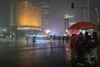 Situasi Bundaran HI malam ini (Taufiq/detikcom)