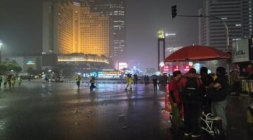 Situasi Bundaran HI malam ini (Taufiq/detikcom)